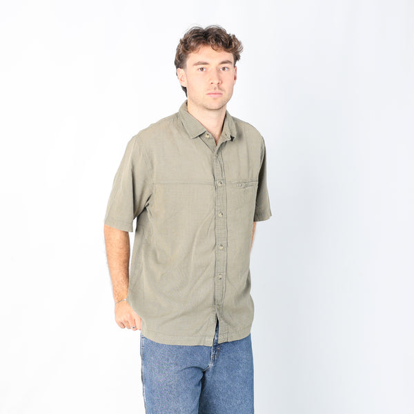 Dark Green 90s Woolrich Short Sleeve Shirt (XL)